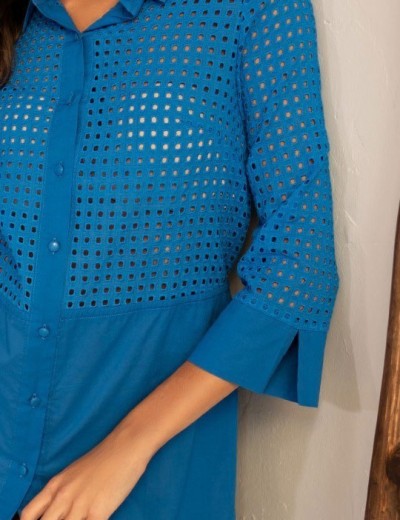 Рубашка хлопковая Mia-Amore ROCHELLE 1617 синий, Цвет: синий, Размеры: S, изображение 5 Рубашка хлопковая Mia-Amore ROCHELLE 1617 синий, Цвет: синий, Размеры: S, изображение 5