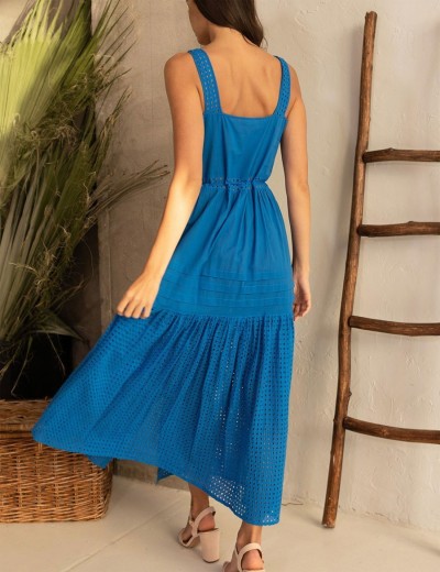 Длинный сарафан из хлопка Mia-Amore ROCHELLE 1618 синий, Цвет: синий, Размеры: L, изображение 2