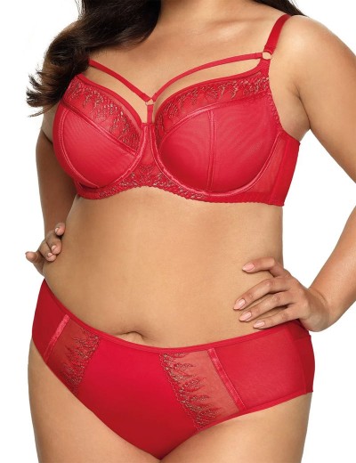 Бюстгальтер полумягкий со стрэпами Novika MARGOT N02 PU, Цвет: красный, Размеры: 65I, изображение 2
