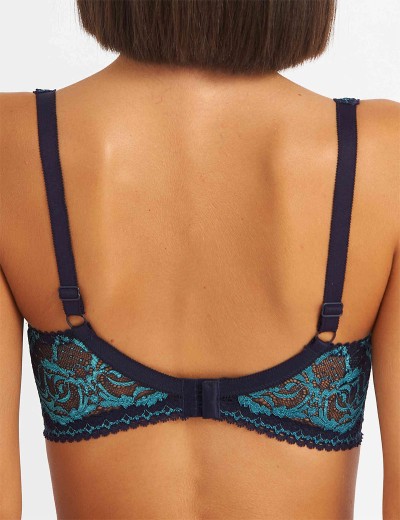 Бюстгальтер балконет кружево биколор Simona M 608/98 кварц-лазурит, Цвет: кварц-лазурит, Размеры: 85B, изображение 2