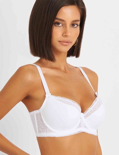 Бюстгальтер полумягкий Simona M 610 белая-сетка, Цвет: белая-сетка, Размеры: 90G, изображение 3