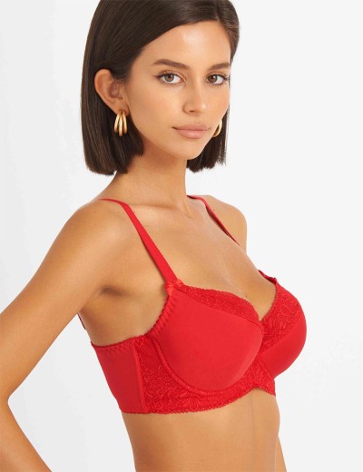 Бюстгальтер полумягкий Simona M 610 красный-сетка, Цвет: красно-сетка, Размеры: 90G, изображение 3