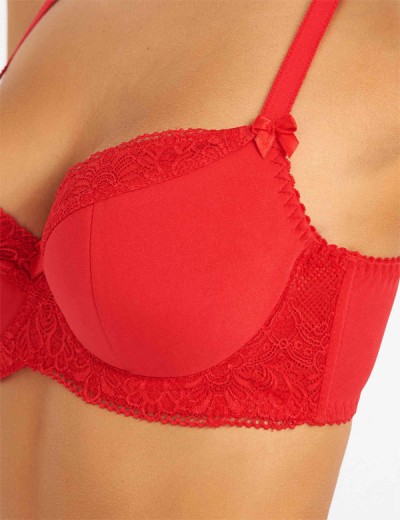 Бюстгальтер полумягкий Simona M 610 красный-сетка, Цвет: красно-сетка, Размеры: 90G, изображение 4