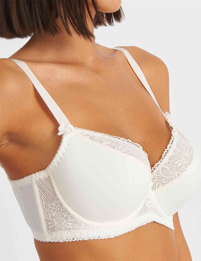 Бюстгальтер полумягкий Simona M 610 молоко-сетка, Цвет: молоко-сетка, Размеры: 75E, изображение 4