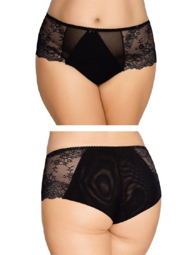 Трусы бразилиана высокие Akcent SIZE PLUS 006, Цвет: черный, Размеры: 2XL, изображение 3