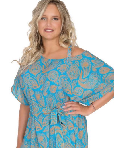 Легкое пляжное платье Akcent 5, Цвет: голубой, Размеры: L/XL, изображение 3