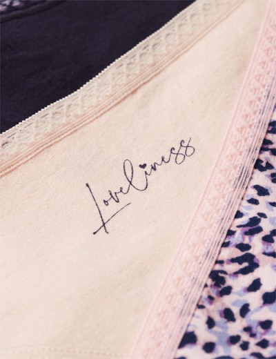 Хлопковые трусы в наборе 3 штуки Esotiq PANTIES MIA-MIA 40347 пудра+синий, Цвет: пудра+синий, Размеры: S, изображение 2