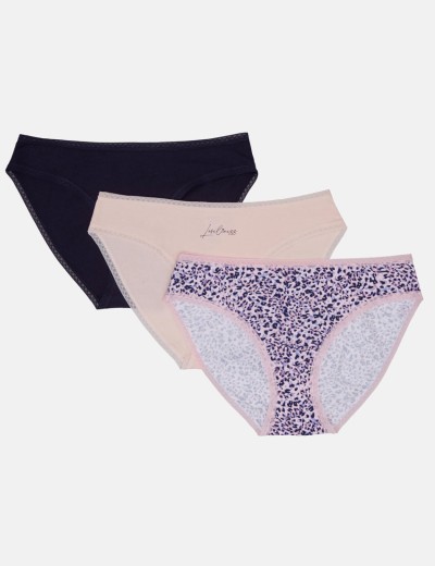 Хлопковые трусы в наборе 3 штуки Esotiq PANTIES MIA-MIA 40347 пудра+синий, Цвет: пудра+синий, Размеры: S, изображение 3