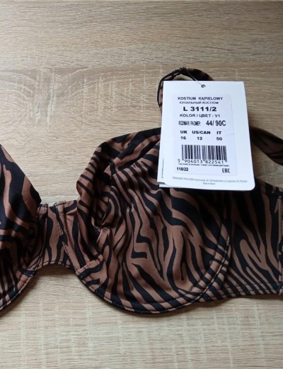 Купальник с мягкой чашкой на косточках Lorin L3111/2 BIG, Цвет: шоколад, Размеры: 80E, изображение 3