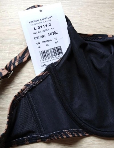 Купальник с мягкой чашкой на косточках Lorin L3111/2 BIG, Цвет: шоколад, Размеры: 80E, изображение 5