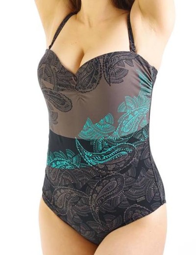 Совместный купальник бандо Naturana 73404 MONTEROSSO AL MARE, Цвет: черно-коричневый, Размеры: 75D, изображение 3