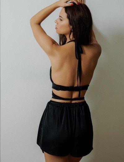 Соблазнительная пижама топ и шорты 5senses 7148 черный, Цвет: черный, Размеры: M, изображение 2