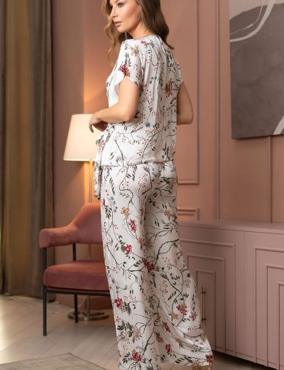 Шелковый комплект брюки и топ Mia-Amore MELODY 3936, Цвет: белый, Размеры: 2XL, изображение 2