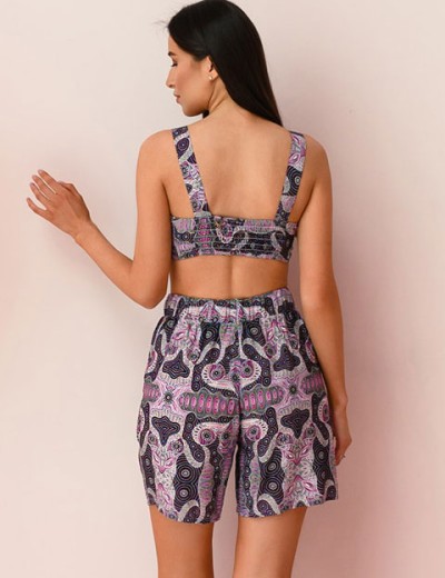 Комплект из вискозы топ и шорты Mia-Mia ALBA 16502, Цвет: cиреневый, Размеры: S, изображение 2