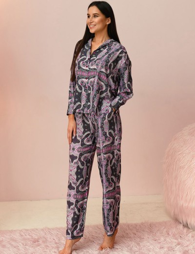 Комплкет из вискозы рубашка и брюки Mia-Mia ALBA 16505, Цвет: cиреневый, Размеры: M, изображение 3