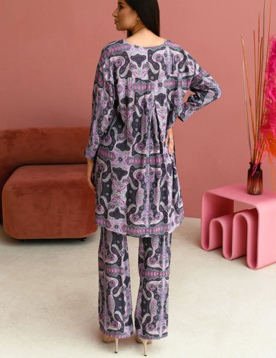 Комплект из вискозы туника и брюки Mia-Mia ALBA 16519, Цвет: cиреневый, Размеры: M, изображение 2