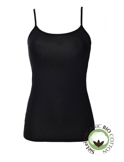 Хлопковая майка на тонких бретелях Sielei NATURAL COTTON 1430 nero, Цвет: nero (черный), Размеры: 2XL, изображение 2