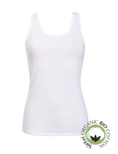 Хлопковая майка широкие бретели Sielei NATURAL COTTON 1438 bianco, Цвет: bianco (белый), Размеры: 2XL, изображение 3