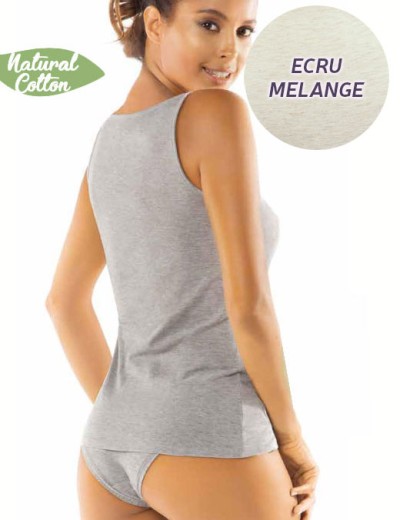 Хлопковая майка широкие бретели Sielei NATURAL COTTON 1438 ecru melange, Цвет: ecru melange, Размеры: M, изображение 2
