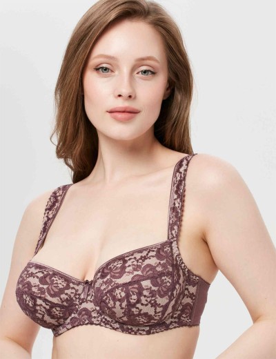 Бюстгальтер мягкий с подкроем Lina A 6017 / 6117 крокус-серебристый пион, Цвет: крокус/пион, Размеры: 75D, изображение 3
