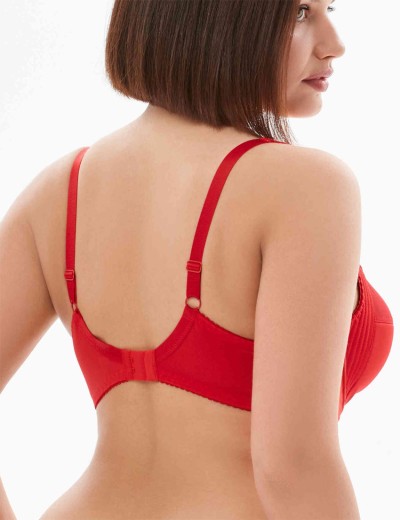 Бюстгальтер полумягкий с подкроем Lina A 6016 красный, Цвет: красный, Размеры: 85F, изображение 2