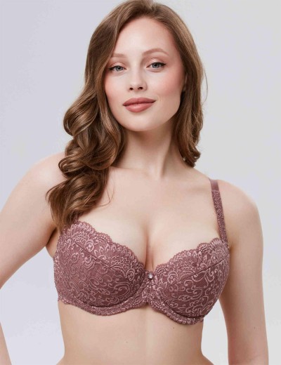 Бюстгальтер балконет пуш-ап Nikol Djumon 132 10 кофейно-розовый, Цвет: кофейно-розовый, Размеры: 70B, изображение 3