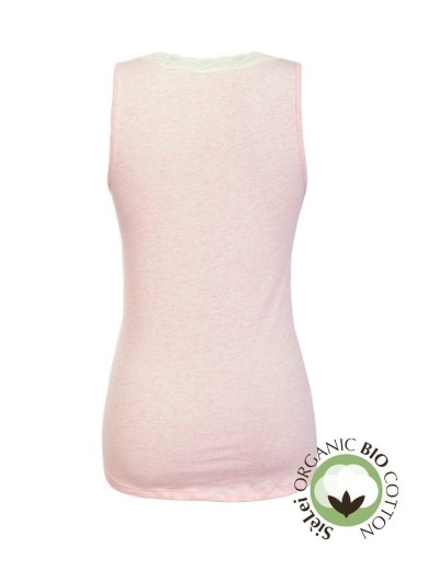 Хлопковая майка с кружевом Sielei NATURAL COTTON 1434 rosa melange, Цвет: rosa melange, Размеры: XS, изображение 4