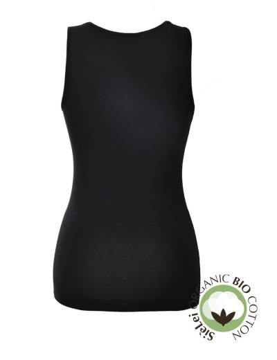 Хлопковая майка широкие бретели Sielei NATURAL COTTON 1436 nero, Цвет: nero (черный), Размеры: L, изображение 4