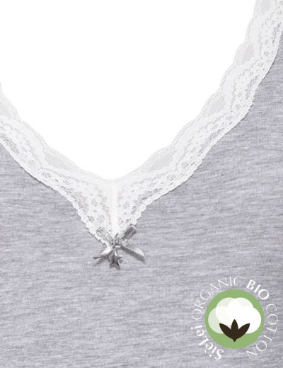 Боди хлопковое Sielei NATURAL COTTON 1448 grigio melange, Цвет: grigio melange, Размеры: L, изображение 5