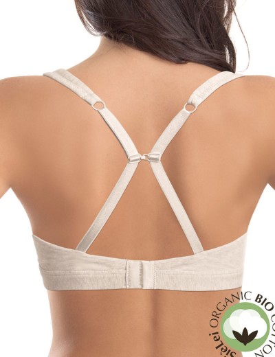 Хлопковый бралетт без косточек Sielei NATURAL COTTON 1454 ecru melange, Цвет: ecru melange, Размеры: 85B, изображение 2