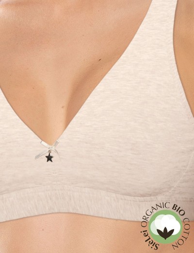 Хлопковый бралетт без косточек Sielei NATURAL COTTON 1454 ecru melange, Цвет: ecru melange, Размеры: 85B, изображение 3