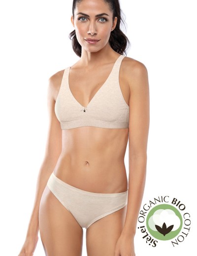 Хлопковый бралетт без косточек Sielei NATURAL COTTON 1454 ecru melange, Цвет: ecru melange, Размеры: 85B, изображение 4