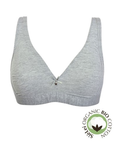 Хлопковый бралетт без косточек Sielei NATURAL COTTON 1454 grigio melange, Цвет: grigio melange, Размеры: 75B, изображение 3