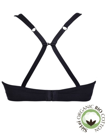 Хлопковый бралетт без косточек Sielei NATURAL COTTON 1454 nero, Цвет: nero (черный), Размеры: 80B, изображение 4