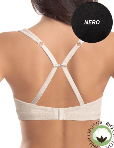 Хлопковый бралетт без косточек Sielei NATURAL COTTON 1454 nero, Цвет: nero (черный), Размеры: 80B, изображение 2