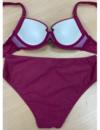 Бордовый купальник формовка слип Sielei LX89 sangria, Цвет: sangria (сангрия), Размеры: 75D, изображение 4