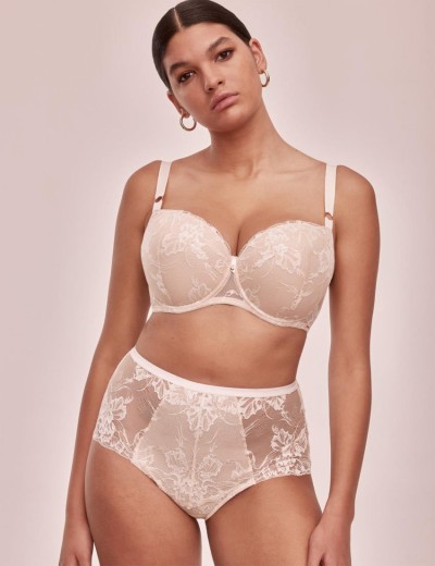 Кружевные высокие трусы Alles SUBLIME classic beige, Цвет: бежевый, Размеры: L, изображение 3