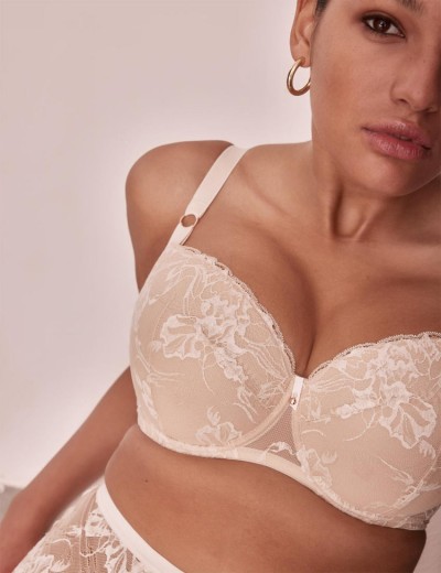 Кружевной бюстгальтер с поролоном Alles SUBLIME U/W beige, Цвет: бежевый, Размеры: 65E, изображение 6