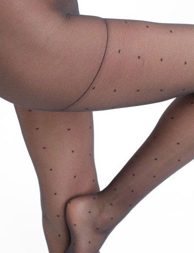 Тонкие прозрачные колготки с узором Dim 1229 MADAME SO CHIC 15 den, Цвет: черный, Размеры: 1/2, изображение 2