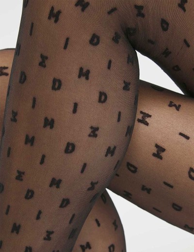 Фантазийные колготки Dim 0CVB STYLE logo pattern, Цвет: черный, Размеры: 3/4, изображение 2