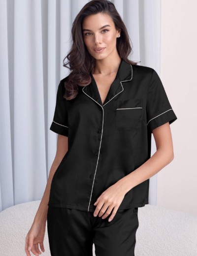 Пижама атласная Mia-Mella JULIA 8734 черный, Цвет: черный, Размеры: 3XL, изображение 3