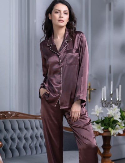 Атласный пижамный комплект тройка Mia-Mella JULIA 8735 шоколадный, Цвет: шоколадный, Размеры: S, изображение 2