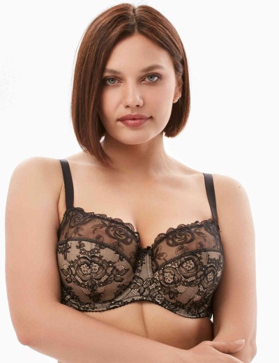 Бюстгальтер полумягкий Milavitsa 116182 черный с нюдом, Цвет: черный с нюдом, Размеры: 90B, изображение 3