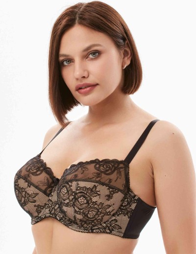 Бюстгальтер полумягкий Milavitsa 116182 черный с нюдом, Цвет: черный с нюдом, Размеры: 90B, изображение 4