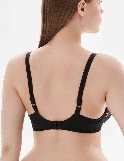 Бюстгальтер мягкий с подкроем Milavitsa 124960 черный с нюдом, Цвет: черный с нюдом, Размеры: 75F, изображение 2