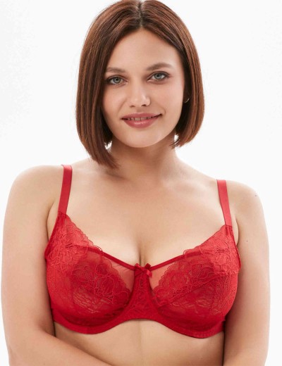 Бюстгальтер мягкая чашка балконет Milavitsa 124970 рубин, Цвет: рубин, Размеры: 85B, изображение 3