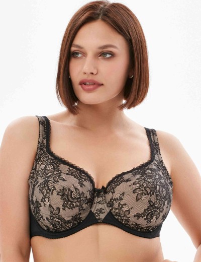 Бюстгальтер мягкий Milavitsa 128000 / 108000 черный с нюдом, Цвет: черный с нюдом, Размеры: 80G, изображение 5