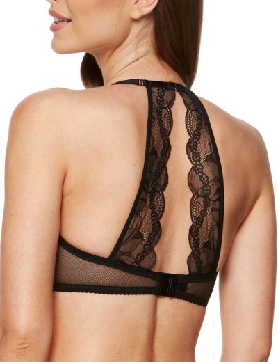 Кружевной мягкий бюстгальтер с оригинальной спинкой Gorteks CHARLIZE B2 M черный, Цвет: черный, Размеры: 75C, изображение 2