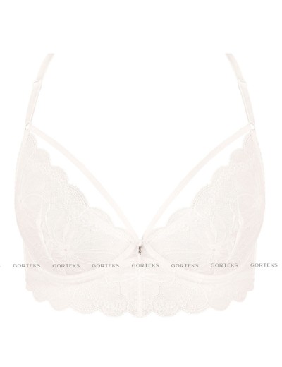 Кружевной мягкий бюстгальтер с оригинальной спинкой Gorteks CHARLIZE B2 M кремовый, Цвет: кремовый, Размеры: 65E, изображение 6