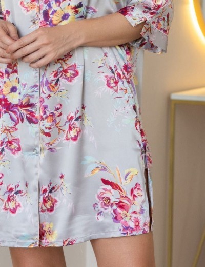 Рубашка-халат шелк Mia-Amore GRACE 3137, Цвет: грейс, Размеры: 3XL, изображение 4